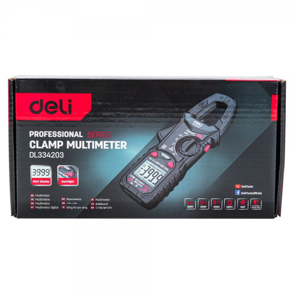 Токоизмерительные клещи цифровые Deli DL334203
