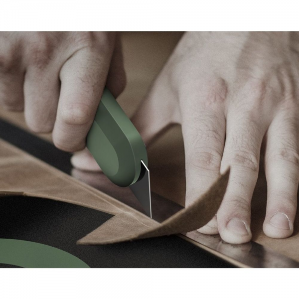 Набор технических ножей "Home Series Green" Deli HT4003L (ножи 9мм+18мм+Т-образный), эксклюзивный дизайн, корпус из высококачественного софттач пластика
