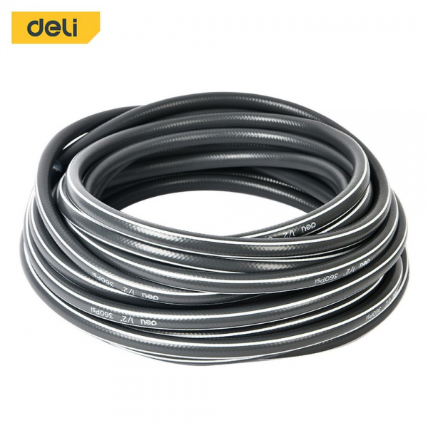 Шланг поливочный армированный Deli DL8072-15 15 метров, 1/2", 4 слоя, давление до 25 бар, серый