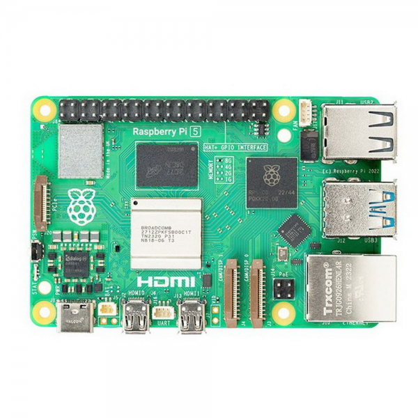 Одноплатный компьютер Raspberry Pi 5 4GB RAM Retail, (RA770) Broadcom BCM2712 Quad core Cortex-A76 64-bit CPU, VideoCore VII GPU, Dual 4Kp60 HDMI display output, 4Kp60 HEVC decoder, 802.11ac WiFi, Bluetooth,2x USB 3.0, 2xUSB 2.0, 2x micro-HDMI, Разъем пит
