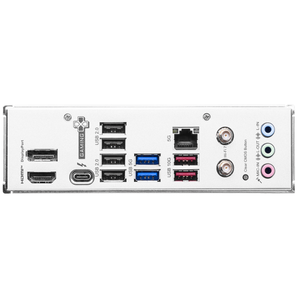 Материнская плата MSI B860 GAMING PLUS WIFI B860, LGA1851, 4*DDR5, 4*PCIEx16, 3*M.2, 1*TypeC, 2*USB3.2Gen2, 6*USB3.2Gen1, 8*USB2.0, 4*SATA3.0, 5G, Type-C(DP), DP, HDMI, ATX, RTL
