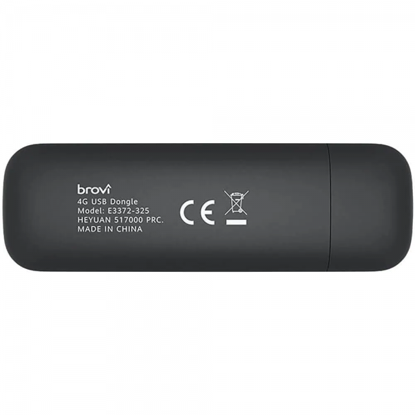 LTE-модем Huawei E3372-325 Brovi 4G USB Dongle, 3G /4G LTE cat.4 до195Мбит/с, 2*TS-5 внеш. ант., miniSIM-слот, USB, черный (51071UYA)