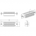 Панель Hyperline FO-FPM-W120H32-24LC-BL для FO-19BX с 24 LC адаптерами, 24 волокна, одномод OS1/OS2, 120x32 мм, адаптеры цвета синий (blue)