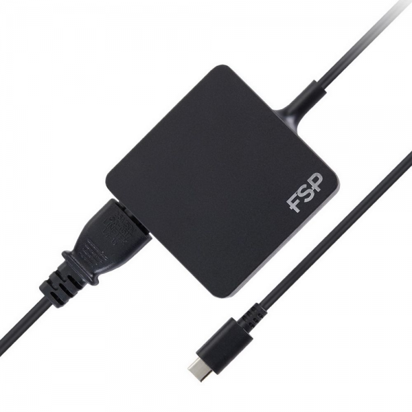 Адаптер питания FSP NB C 65W (FSP065-A1BR3) AC-DC 65W Adapter, Вход C6 (для ноутбучного кабеля), Кабель 1000мм, Выход USB Type-C, 5V/9V/12V/15V/20V автовыбор. RETAIL