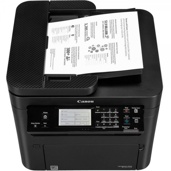 МФУ лазерное Canon i-Sensys MF267DW II А4, черно-белая печать, 28 стр/мин, 1200х1200dpi,35АПД, 250+50, USB/WiFi, стартовый картридж (ч/б) 1700 стр, чёрный корпус, (5938C008)