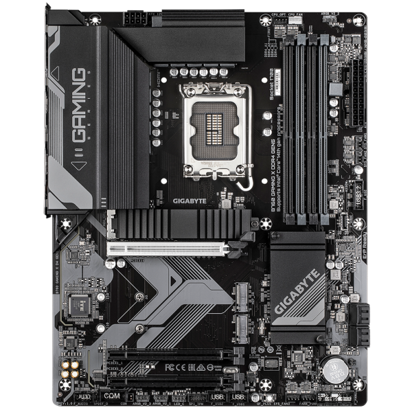 Материнская плата Gigabyte B760 GAMING X D4 GEN5, B760, LGA1700, 4*DDR4, 3*PCIEx16, 3*M.2, 1*TypeC, 2*USB3.2Gen2, 4*USB3.2Gen1, 8*USB2.0, 4*SATA3.0, 2.5G, DP, HDMI, ATX, RTL