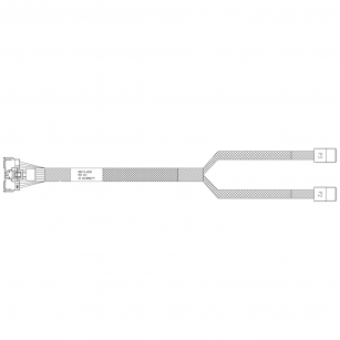 Кабель Amphenol RMC74-8690 Cable MCIO x8 74P (прямой)  -TO-  2x HD MiniSAS 4i 36P (SFF8643 прямой) , 85 Ohm, SAS 4.0 / PCIe 4.0, L:80cm