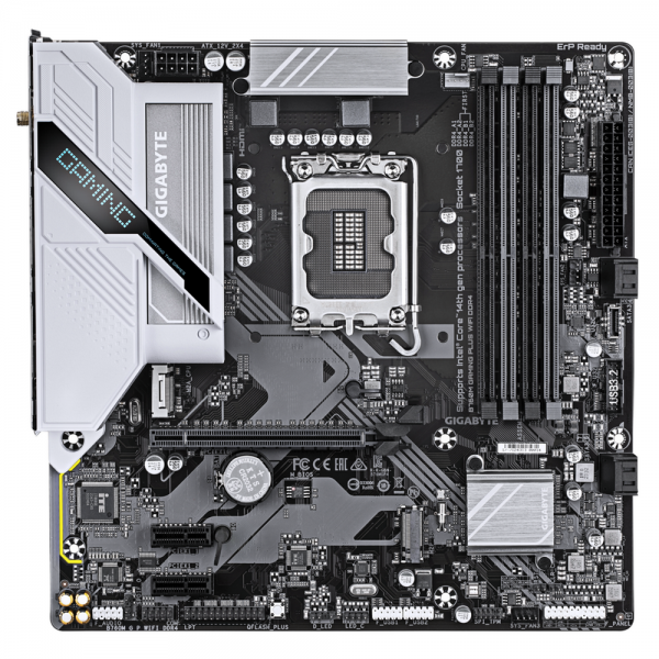 Материнская плата Gigabyte Bad Pack B760M GAMING PLUS WIFI DDR4, Socket 1700, Intel®B760, 2xDDR4-3200, HDMI+DP, 1xPCI-Ex16, 2xPCI-Ex1, 4xSATA3(RAID 0/1/5/10), 2xM.2, 8Ch Audio, GLan, WiFi, (4+4)xUSB2.0, (3+2)xUSB3.2, (0+1)xUSB3.2 Type-C™, 1xPS/2, mATX, RT