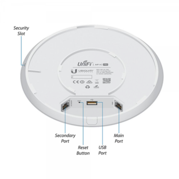 Точка доступа Wi-Fi Ubiquiti UniFi AP AC Pro (5-pack) |UAP-AC-PRO-5| Ubiquiti точка доступа, 2.4/5 ГГц, 3x3 MIMO, до 1300+450 |UAP-AC-PRO-5| Мбит/с, 2 гигабитных сетевых порта, поддержка питания IEEE 802.3af PoE / 802.3at PoE+ (5-pack) (025464) {4}