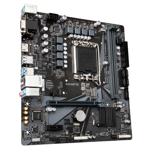 Материнская плата Gigabyte H610M H DDR4, Socket 1700, Intel®H610, 2xDDR4-3200, D-SUB+HDMI, 1xPCI-Ex16, 1xPCI-Ex1, 4xSATA3, 1xM.2, 8Ch Audio, GLan, (4+4)xUSB2.0, (2+2)xUSB3.2, 2xPS/2, mATX, OEM {10} (830465)