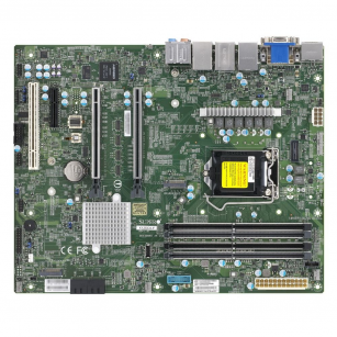 Материнская плата SuperMicro  MBD-X12SCA-F-B W-1200 CPU, 4 DIMM slots, Intel W480 controller for 4 SATA3 (6 Gbps) ports, RAID 0,1,5,10, 1 PCI-E 3.0 x4, 2 PCI-E 3.0 x16 slots, bulk (414437)