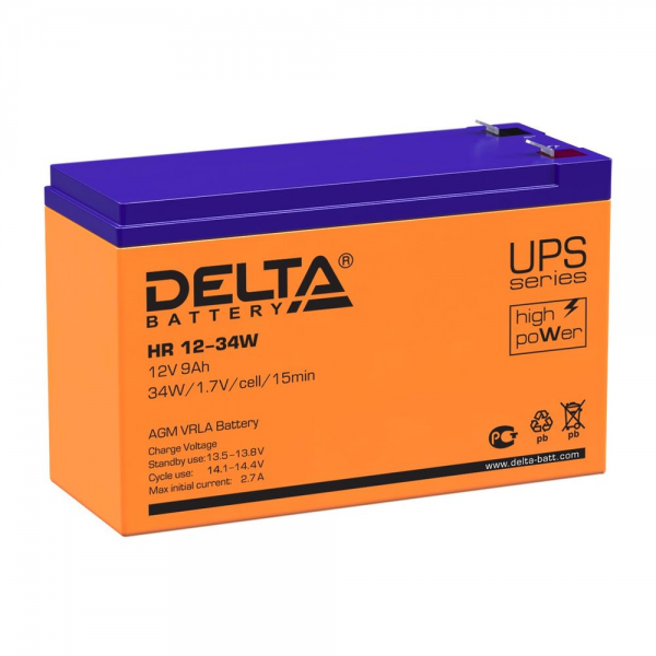 Аккумуляторная батарея Delta HR 12-34 W (12/9 В/Ач)