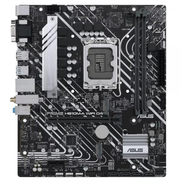 Материнская плата ASUS PRIME H610M-A WIFI D4 LGA1700 mATX 2xDDR4 PCIEx16 PCIEx1 2xM.2 DP HDMI VGA GLAN Wi-Fi 5