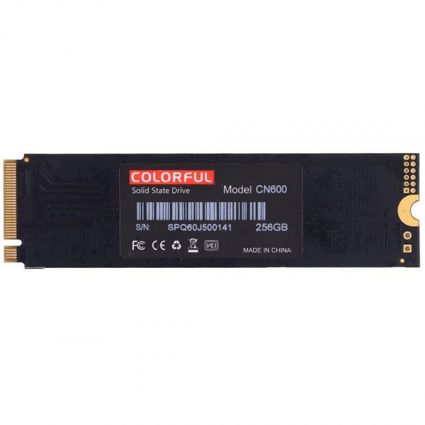 Твердотельный накопитель SSD Colorful M.2 2280 256GB CN600 Client SSD PCIe Gen3x4 with NVMe, 3000/1000, MTBF 2M, 3D NAND, 80TBW, RTL