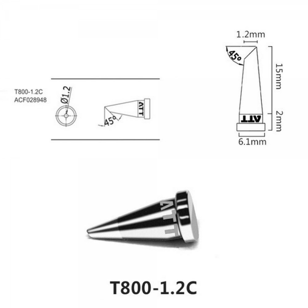 Аксессуары для пайки Atten Паяльное жало , T800-1.2C