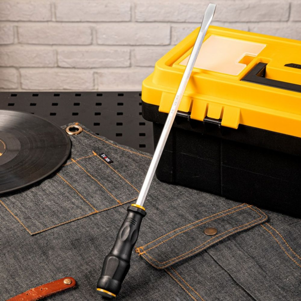 Шлицевая отвертка со сквозным хвостовиком (ударная) Deli DL6270081 SL8x200