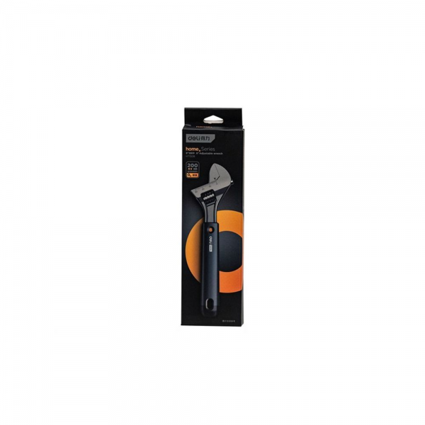 Разводной ключ «Home Series Black" Deli HT1508 200мм, эксклюзивный дизайн, рукоятка из высококачественного софттач пластика