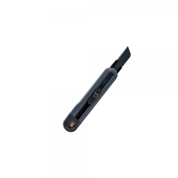 Технический нож "Home Series Black" Deli HT4018 ширина лезвия 18мм, эксклюзивный дизайн, корпус из высококачественного софттач пластика