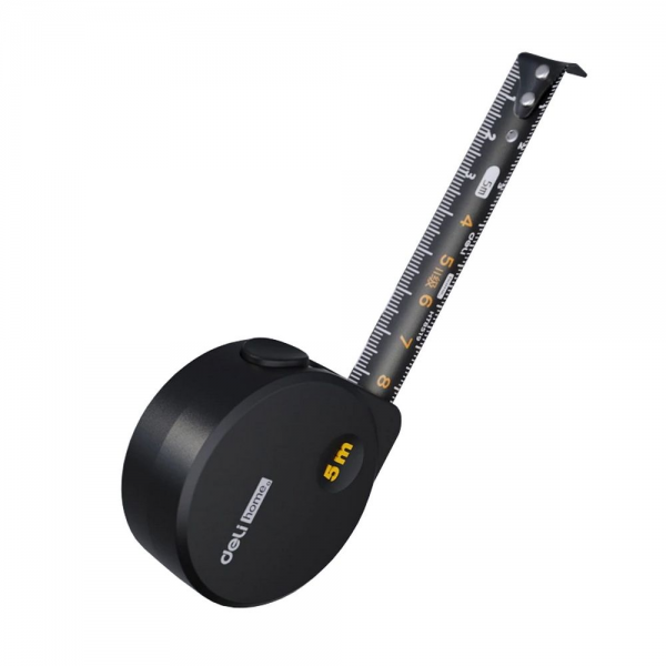 Рулетка Home Series Black HT8519 5м х 19мм, эксклюзивный дизайн, корпус - высококачественный софттач пластик