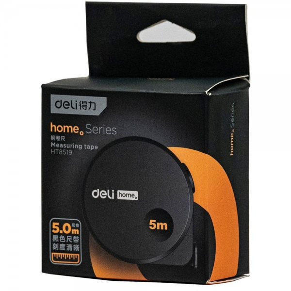 Рулетка Home Series Black HT8519 5м х 19мм, эксклюзивный дизайн, корпус - высококачественный софттач пластик