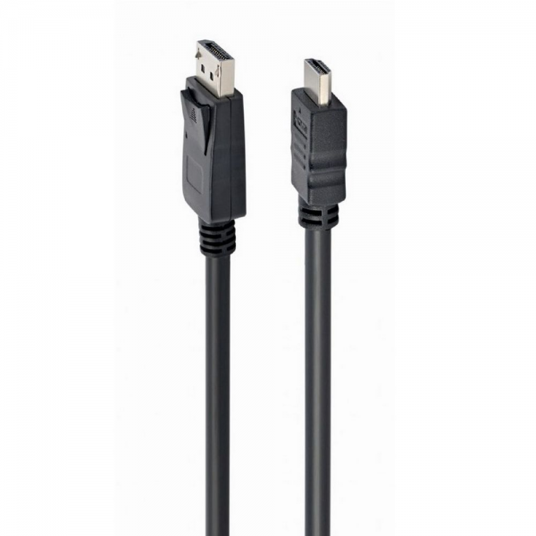 Кабель DisplayPort->HDMI Cablexpert CC-DP-HDMI-1M 1м, 20M/19M, черный, экран, пакет (CC-DP-HDMI-1M) (079990) {100}