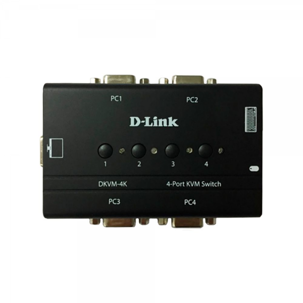 Переключатель консоли (KVM) D-Link DKVM-4K/B3A 4-портовый KVM-переключатель с портами VGA и PS/2