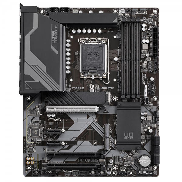 Материнская плата Gigabyte Z790 UD, Socket 1700, Intel®Z790, 4xDDR5-4800, HDMI+DP, 3xPCI-Ex16, 2xPCI-Ex1, 6xSATA3(RAID 0/1/5/10), 3xM.2, 8Ch Audio, 2,5GbLan, (4+4)xUSB2.0, (5+2)xUSB3.2, (1+1)xUSB3.2 Type-C™, 1xPS/2, ATX, RTL {}