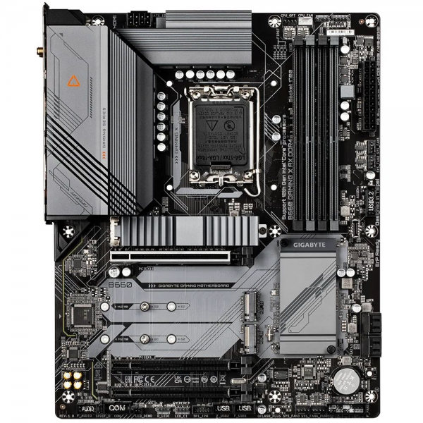 Материнская плата Gigabyte B660 GAMING X AX DDR4, Socket 1700, Intel®B660, 4xDDR4-3200, HDMI+DP, 3xPCI-Ex16, 4xSATA3(RAID 0/1/5/10), 3xM.2, 8Ch Audio, 2,5GbLan, WiFi, (4+4)xUSB2.0, (4+2)xUSB3.2, (0+1)xUSB3.2 Type-C™, ATX, RTL {}