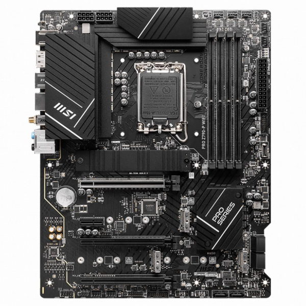 Материнская плата MSI PRO Z790-P WIFI Z790, LGA1700, 4*DDR5, 3*PCIEx16, 1*PCIEx1, 4*M.2, 2*TypeC, 1*USB3.2Gen2, 6*USB3.2Gen1, 16*USB2.0, 6*SATA3.0, 2.5G, DP, HDMI, ATX, RTL