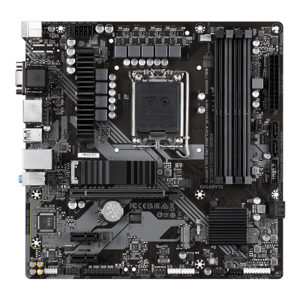Материнская плата Gigabyte B760M DS3H DDR4, Socket 1700, Intel®B760, 4xDDR4-3200, D-SUB+HDMI+DP+DP, 1xPCI-Ex16, 2xPCI-Ex1, 4xSATA3(RAID 0/1/5/10), 2xM.2, 8Ch Audio, 2,5GbLan, (2+4)xUSB2.0, (3+2)xUSB3.2, (1+0)xUSB3.2 Type-C™, mATX, RTL {10}