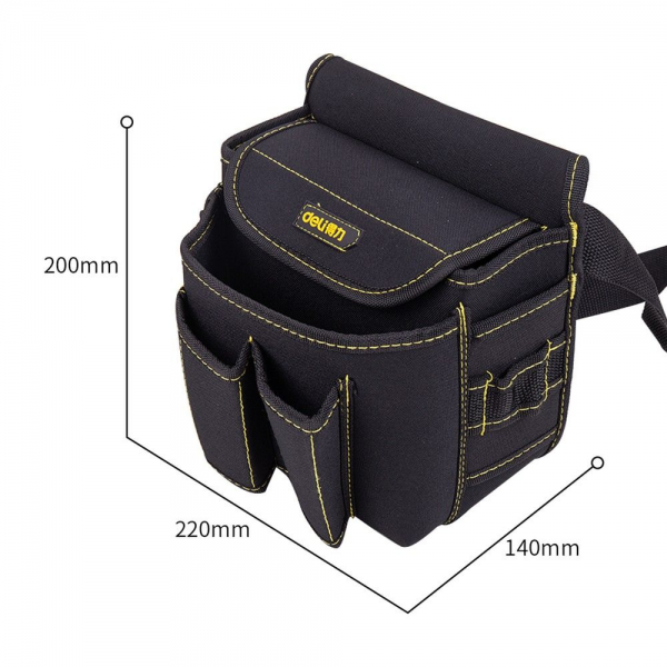 Поясная сумка монтажника Deli DL-P4 220 x 200 x 140мм, 6 карманов, ткань Оксфорд 600D