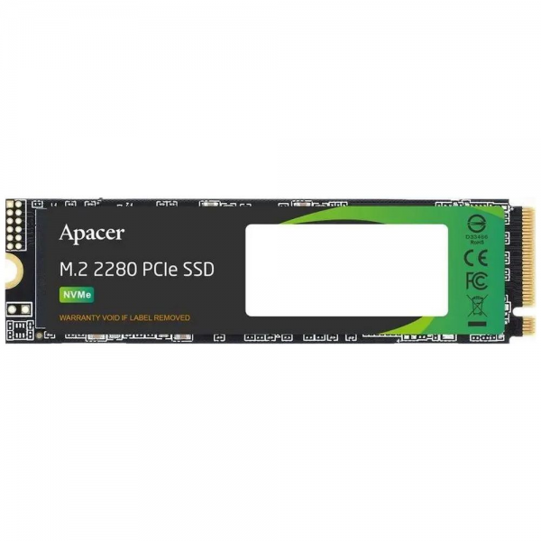 Твердотельный накопитель SSD Apacer AS2280 512GB M.2 2280 AP512GAS2280P4X-1 Client PCIe Gen3x4 with NVMe, 2100/1500, IOPS 300/420K, MTBF 1.5M, 3D NAND, DRAM less, 350TBW, 0,62DWPD, RTL