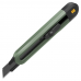 Технический нож "Home Series Green" Deli HT4018L ширина лезвия 18мм, эксклюзивный дизайн, корпус из высококачественного софттач пластика