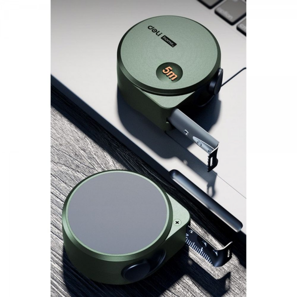Рулетка Home Series Green HT8519L 5м х 19мм, эксклюзивный дизайн, корпус - высококачественный софттач пластик