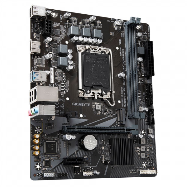 Материнская плата Gigabyte H610M K DDR4, RTL Socket 1700, Intel®H610, 2xDDR4-3200, HDMI, 1xPCI-Ex16, 1xPCI-Ex1, 2xSATA3, 1xM.2, 8Ch Audio, GLan, (4+2)xUSB2.0, (2+2)xUSB3.2, mATX, RTL {10}