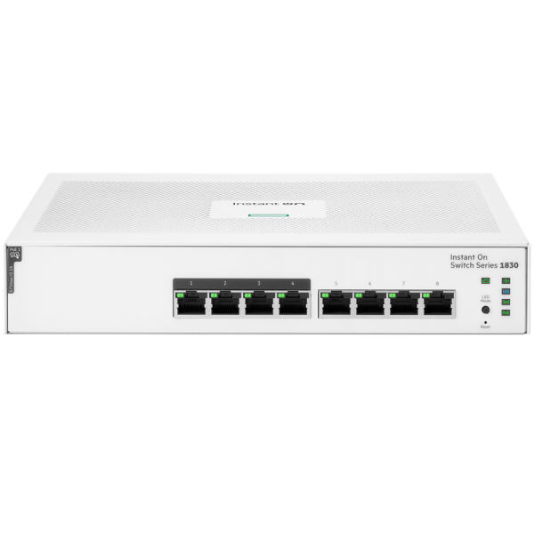 Коммутатор HPE JL811A HPE Aruba Instant On 1830 8G Web-managed 4p Class4 PoE 65W fanless Switch