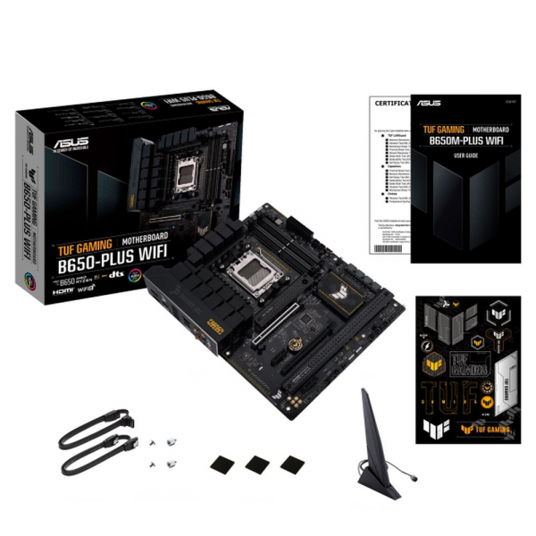 Материнская плата ASUS TUF GAMING B650-PLUS WIFI AM5 ATX 4xDDR5 2xPCIEx16 2хPCIEx1 3xM.2 2xUSB-C DP HDMI 2.5GLAN Wi-Fi 6 (90MB1BZ0-M0EAY0)