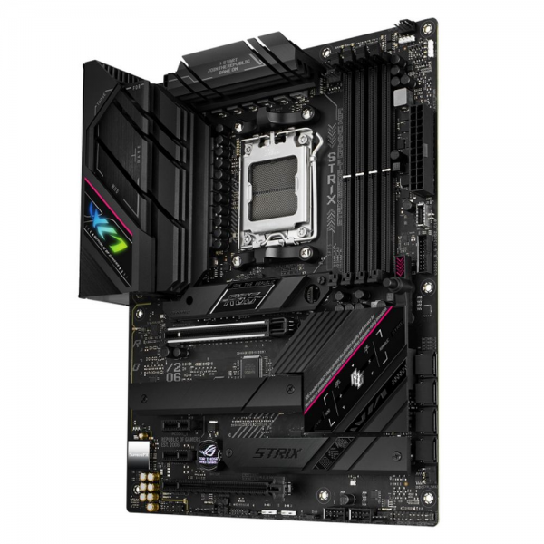 Материнская плата ASUS ROG STRIX B650E-F GAMING WIFI AM5 ATX 4xDDR5 2xPCIEx16 2хPCIEx1 3xM.2 2хUSB-C DP HDMI 2.5GLAN Wi-Fi 6E (90MB1BQ0-M0EAY0)