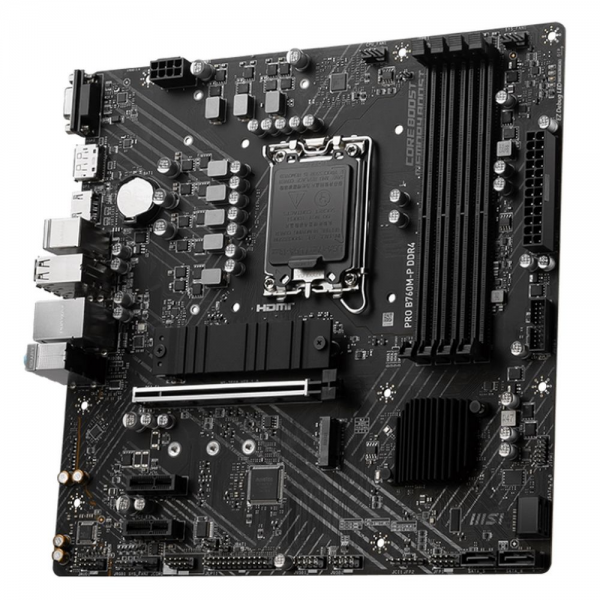 Материнская плата MSI PRO B760M-P DDR4 B760, LGA1700, 4*DDR4, 1*PCIEx16, 2*PCIEx1, 2*M.2, 1*TypeC, , 3*USB3.2Gen1, 8*USB2.0, 4*SATA3.0, 1G, VGA, DP, HDMI, M-ATX, RTL