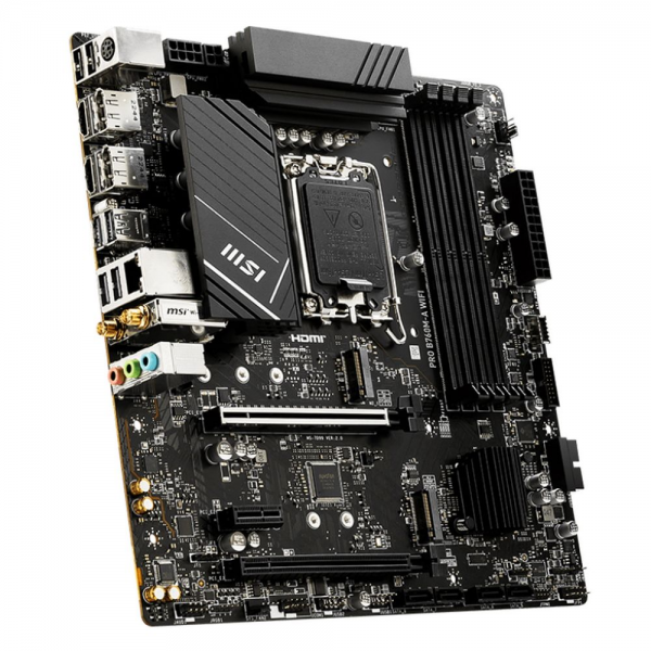 Материнская плата MSI PRO B760M-A WIFI B760, LGA1700, 4*DDR5, 2*PCIEx16, 1*PCIEx1, 2*M.2, 1*TypeC, 2*USB3.2Gen2, 6*USB3.2Gen1, 6*USB2.0, 4*SATA3.0, 2.5G, 2*DP, 2*HDMI, M-ATX, RTL