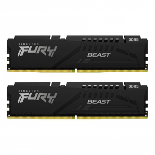 Модуль памяти Kingston 16GBDDR5 5600 DIMM FURY Beast Black XMP Gaming Memory KF556C40BBK2-16 Non-ECC, , CL40, 1.25V, (Kit of 2) 1RX16 40-40-40  288-pin 16Gbit, RTL