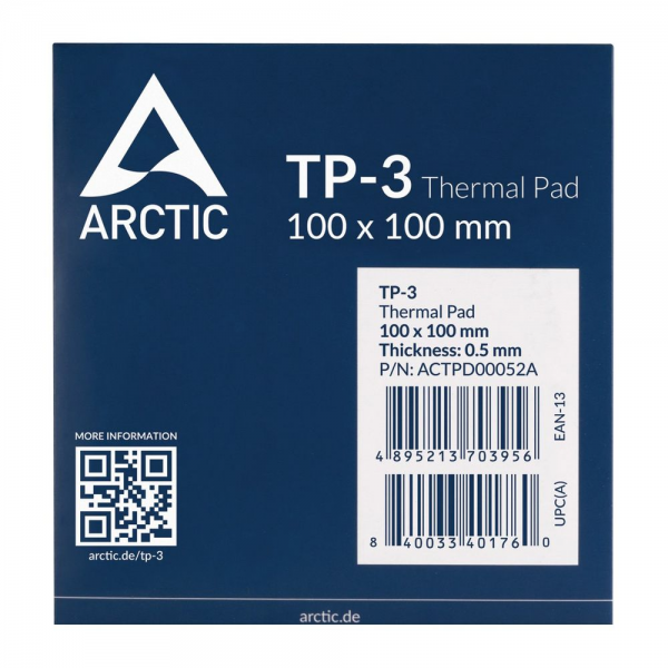 Термопрокладка Arctic Cooling Thermal pad 100x100mm, 0,5mm TP-3 (ACTPD00052A)