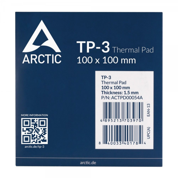 Термопрокладка Arctic Cooling Thermal pad 100x100mm, 1,5mm TP-3 (ACTPD00054A)
