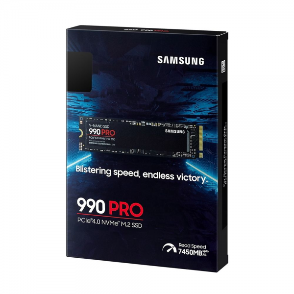 Твердотельный накопитель SSD Samsung 990 PRO Black M.2 2280 MZ-V9P1T0BW 1TB Client SSD PCI-E 4.0 x4, V-NAND 3-bit MLC, 7450/6900, 600TBW