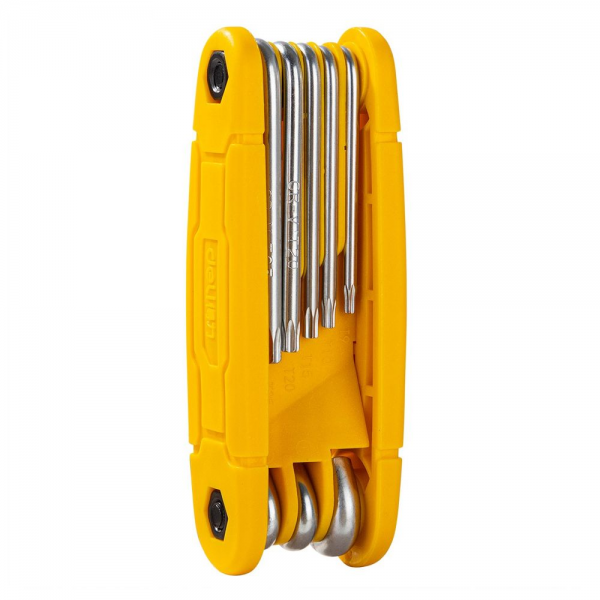 Набор складных шестигранных ключей "TORX" Deli DL234308 размеры T9,T10,T15,T20,T25,T27,T30,T40, пластиковый держатель