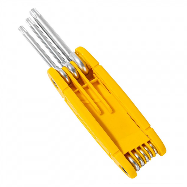 Набор складных шестигранных ключей "TORX" Deli DL234308 размеры T9,T10,T15,T20,T25,T27,T30,T40, пластиковый держатель