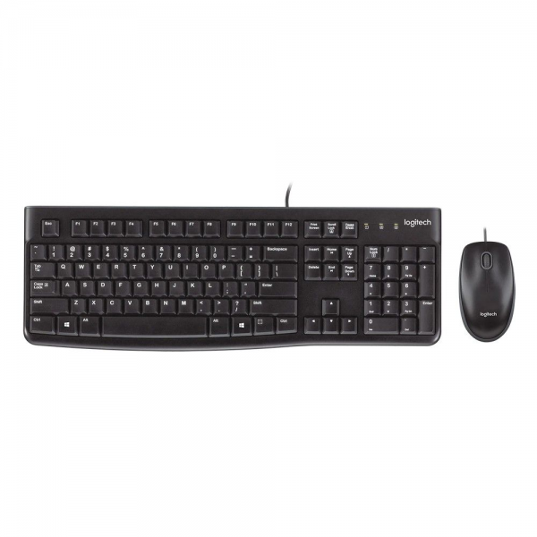 Комплект клавиатура и мышь LogitechDesktop MK120 (920-002561) клавиатура K120 черная, 104 клавиши с защитой от воды |920-002589| Клавиатура K120, мышь M100, цвет черный, USB, RTL