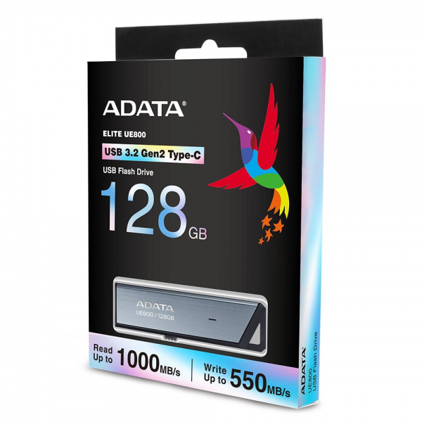 USB накопитель ADATA Elite UE800 AELI-UE800-128G-CSG 128GB OTG 3.2 Gen2, USB Type-C, grey, Retail