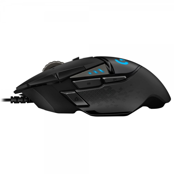 Мышь игровая Logitech G502 Hero16K черная, оптическая (Hero25K) , 100-25600dpi, 1мс, USB 2.1м, 11 кнопок (2 механика), RGB подсветка, утяжелители, под правую руку