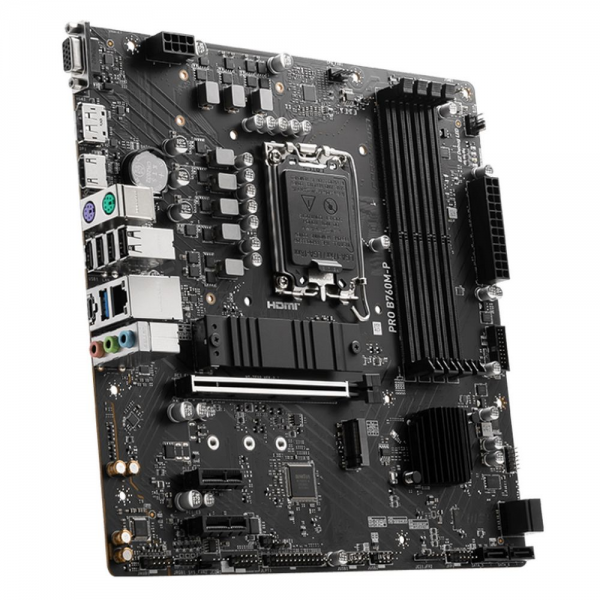 Материнская плата MSI PRO B760M-P B760, LGA1700, 4*DDR5, 1*PCIEx16, 2*PCIEx1, 2*M.2, 1*TypeC, 3*USB3.2Gen1, 8*USB2.0, 4*SATA3.0, 1G, VGA, DP, HDMI, M-ATX, RTL